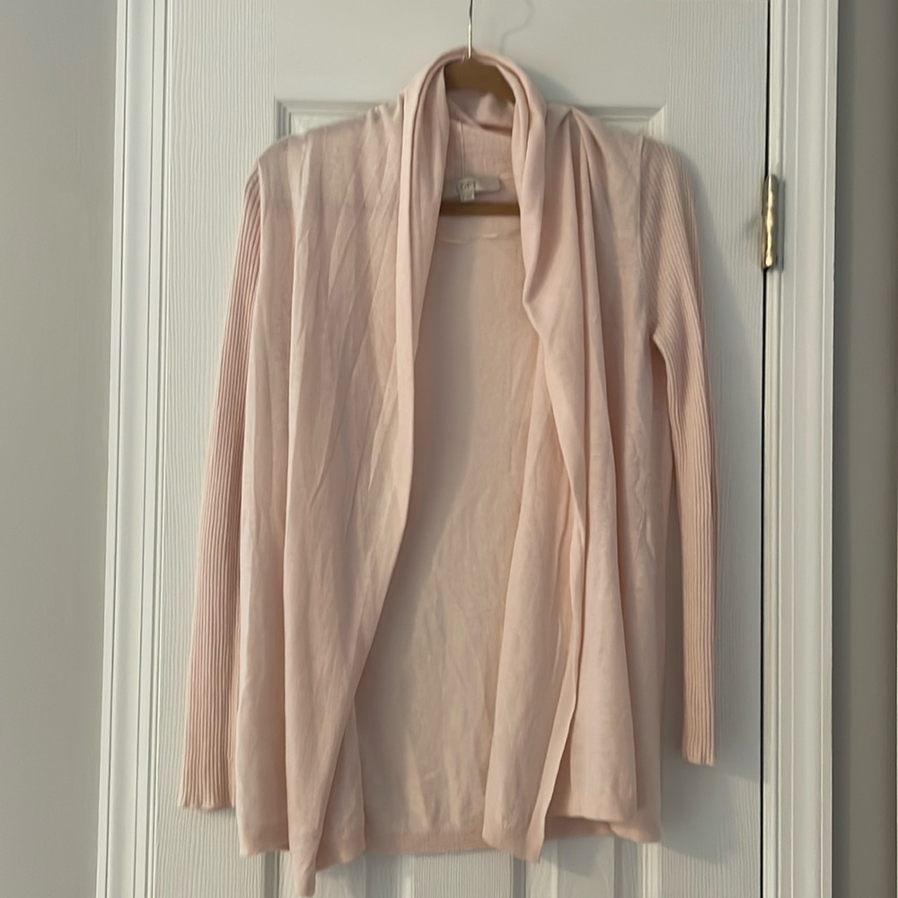 Loft, light pink, lightweight cardigan, size medium
